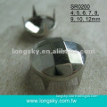 (#SR0200) metal round faced punk prong accessory studs